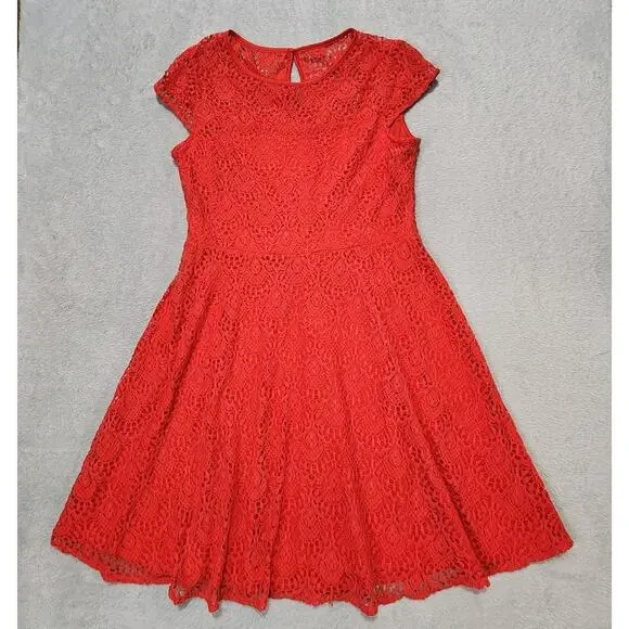 fitted lace wedding dress Eliza J Coral Eyelet Lace Sleeveless Shift Dress